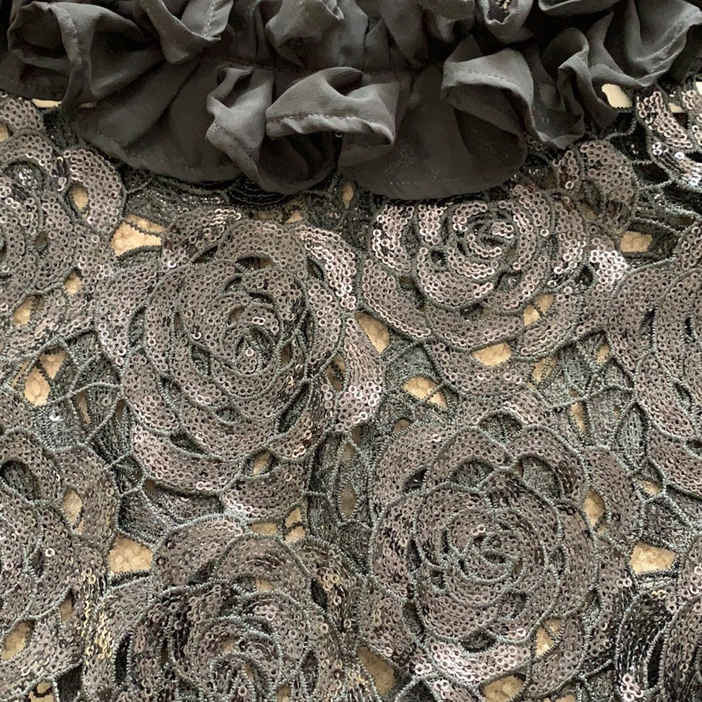 Vintage rose lace pattern and sequin blouse - Picture 7 of 7